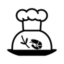 Минималистичная иконка поварского колпака и клоша, символизирующая авторскую гастрономию в ресторане Барбарис